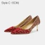 Glitzernden Charmant Gold Rot Pailletten Brautschuhe 2021 Leder 10 cm Stilettos Spitzschuh Hochzeit Pumps