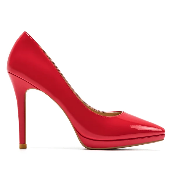 Chic / Beautiful Burgundy Cocktail Party Leather Pumps 2021 Patent Leather Waterproof 10 cm Stiletto Heels Pointed Toe Pumps