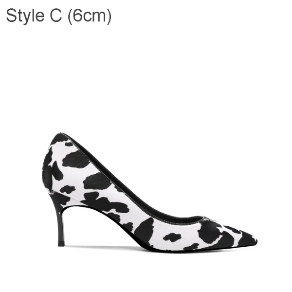 Chic / Beautiful Black White Cocktail Party Suede Pumps 2021 Leather 10 cm Stiletto Heels Pointed Toe Pumps