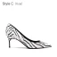 Chic / Belle Noire Blanche Daim Motif De Zebra Vêtement de rue Escarpins 2021 Cuir 10 cm Talons Aiguilles À Bout Pointu Escarpins