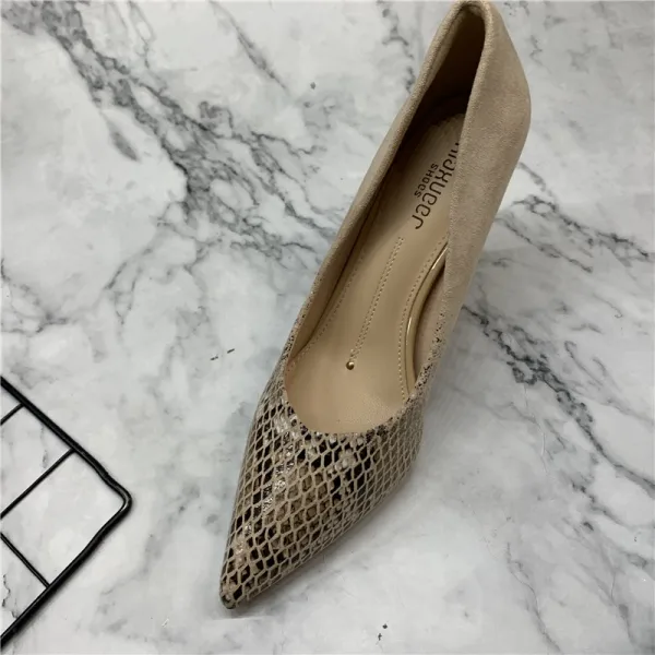 Chic / Belle Bureau Vert Cendré OL Cuir Daim Escarpins 2021 8 cm Talons Aiguilles À Bout Pointu Escarpins