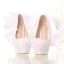 Charmant Ivory / Creme Spitze Schleife Pailletten Brautschuhe 2021 14 cm Stilettos Hochhackige Spitzschuh Hochzeit Pumps
