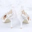 Charmant Schöne Ivory / Creme Perle Strass Brautschuhe 2021 Knöchelriemen 8 cm Stilettos Spitzschuh Hochzeit High Heels