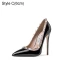 Sexy Black Evening Party Rivet Pumps 2021 Patent Leather 10 cm Stiletto Heels High Heels Pointed Toe Pumps