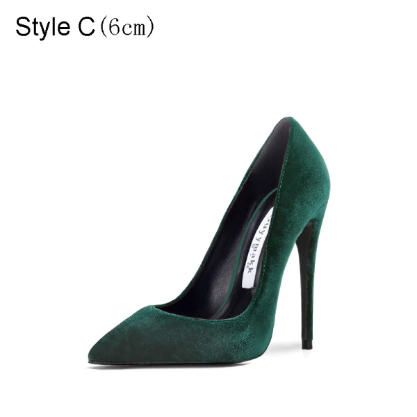 Chic / Belle Vert Foncé Promo Daim Escarpins 2021 10 cm À Bout Pointu Talons Hauts Talons Aiguilles Escarpins