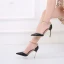Sexy Noire Soirée Motif Alligator Sandales Femme 2021 Rivet Bride Cheville Talons Hauts 10 cm Talons Aiguilles À Bout Pointu Sandales