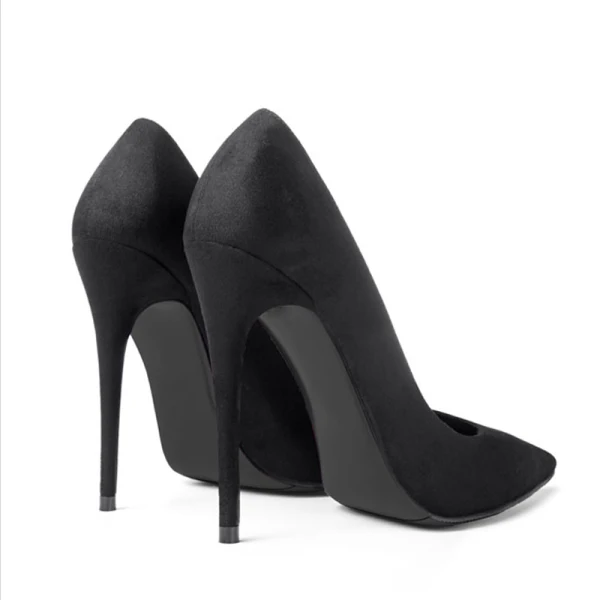 Chic / Beautiful Black Cocktail Party Suede Pumps 2021 10 cm Stiletto Heels High Heels Pointed Toe Pumps