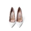 Fashion White Evening Party Rivet Pumps 2021 Patent Leather 10 cm Stiletto Heels High Heels Pointed Toe Pumps