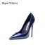 Chic / Beautiful Ocean Blue Office OL Patent Leather Pumps 2021 11 cm Stiletto Heels High Heels Pointed Toe Pumps