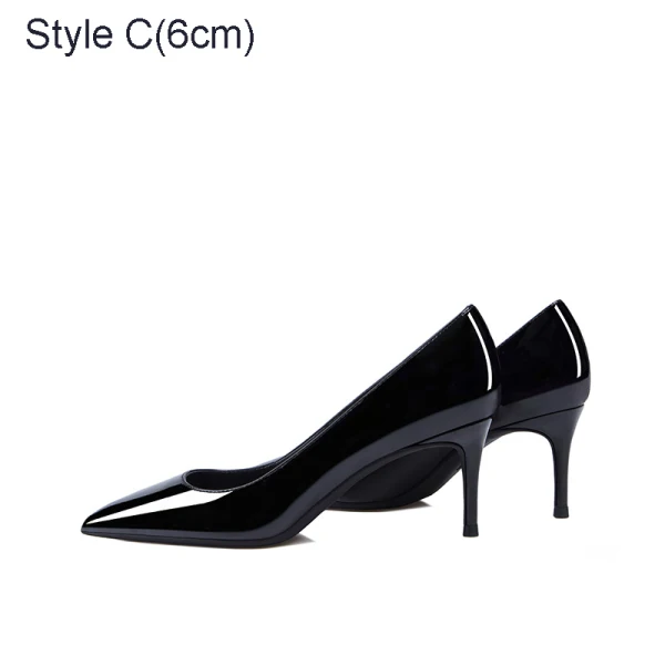 Mooie / Prachtige Zwarte Kantoor OL Lakleer Pumps 2019 Leer 10 cm Naaldhakken / Stiletto Hoge Hakken Spitse Neus Pumps