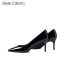 Mooie / Prachtige Zwarte Kantoor OL Lakleer Pumps 2019 Leer 10 cm Naaldhakken / Stiletto Hoge Hakken Spitse Neus Pumps