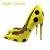 Chic / Beautiful Yellow Cartoon Outdoor / Garden Spotted Pumps 2021 12 cm Stiletto Heels Pointed Toe High Heels