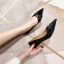 Elegant Black Dating Bow Rhinestone Pumps 2021 Leather High Heels 5 cm Stiletto Heels Pointed Toe Pumps