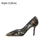 Sexy Black Evening Party See-through Lace Flower Pumps 2021 8 cm Stiletto Heels High Heels Pointed Toe Pumps