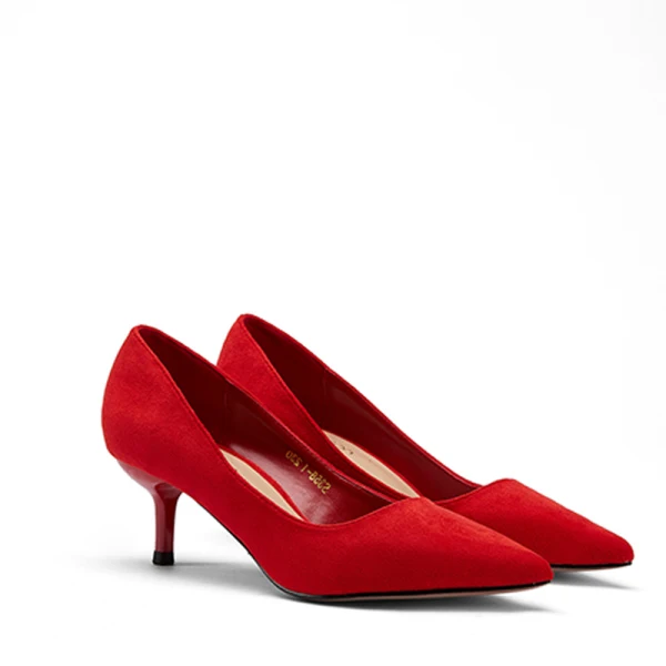 Modest / Simple Burgundy Office OL Suede Pumps 2021 5 cm Stiletto Heels Pointed Toe High Heels