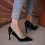 Schöne Schwarz Ball Wildleder Pumps 2021 Leder 6 cm Stilettos Spitzschuh Hochhackige