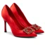Elegant Dark Green Prom Satin Rhinestone Pumps 2021 10 cm Stiletto Heels Pointed Toe High Heels