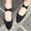 Chic / Belle Noire Doré Promo Sandales Femme 2021 Cuir Bride Cheville Noeud 10 cm Talons Épais Talons Hauts À Bout Pointu Sandales
