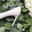 Scintillantes Blanche Perle Faux Diamant Paillettes Chaussure De Mariée 2021 Cuir 7 cm Talons Aiguilles Talons Hauts À Bout Pointu Mariage Escarpins