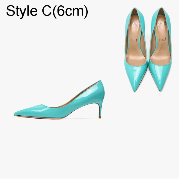 Chic / Beautiful Mint Green Prom Patent Leather Pumps 2021 Leather 10 cm Stiletto Heels High Heels Pointed Toe Pumps