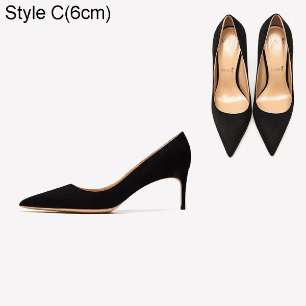 Modest / Simple Black Office OL Suede Pumps 2021 Leather 10 cm Stiletto Heels High Heels Pointed Toe Pumps