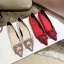Elegant Champagne Satin Rhinestone Flat Pointed Toe Wedding Shoes 2021