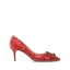 Stijlvolle Rode Zijde Rhinestone Bruidsschoenen 2021 Leer 6 cm Naaldhakken / Stiletto Hoge Hakken Spitse Neus Huwelijk Pumps