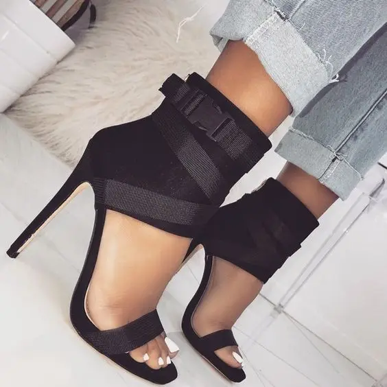 Modest / Simple Red Street Wear Womens Sandals 2021 11 cm Stiletto Heels Open / Peep Toe High Heels Sandals