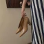 Fashion Brown Office OL Pumps 2021 Leather 6 cm Thick Heels Pointed Toe High Heels