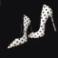 Chic / Beautiful Prom Ivory Spotted Pumps 2021 Satin 12 cm Stiletto Heels Pointed Toe High Heels Pumps