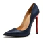 Fashion Navy Blue Cocktail Party Pumps 2021 Leather 12 cm Stiletto Heels High Heels Pointed Toe Pumps
