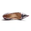 Ethnic White Printing Floral Outdoor / Garden Pumps 2021 Leather 10 cm Stiletto Heels High Heels Pointed Toe Pumps