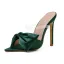 Sexy Dark Green Street Wear Bow Womens Sandals 2021 11 cm Stiletto Heels Open / Peep Toe High Heels Sandals