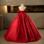 Elegant Burgundy Prom Dresses 2025 Ball Gown Off-The-Shoulder Bow Short Sleeve Backless Floor-Length / Long Formal Dresses