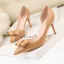Chic / Beautiful Black Evening Party Bow Open Side Womens Shoes 2021 7 cm Stiletto Heels Pointed Toe High Heels