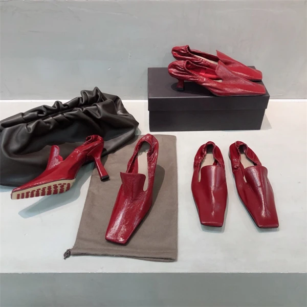 Vintage Schlicht Weiß Freizeit Pumps 2021 Leder 9 cm Stilettos Quadratische Zehe Pumps