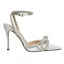 Sexy Charmant Rose Bonbon Rendez-vous Sandales Femme 2021 Bride Cheville Faux Diamant Noeud 9 cm Talons Aiguilles À Bout Pointu Sandales Talons Hauts