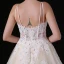Elegant Champagne Wedding Dresses 2018 A-Line / Princess Appliques Lace Sequins Spaghetti Straps Backless Sleeveless Sweep Train Wedding