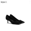 Schlicht Lindgrün Freizeit Wildleder Pumps 2021 5 cm Stilettos Spitzschuh Pumps Hochhackige