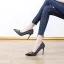 Charmant Noire Soirée Faux Diamant Noeud Escarpins 2021 9 cm Talons Aiguilles À Bout Pointu Escarpins Talons Hauts