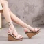 Mode Noire Vêtement de rue Perle Sandales Femme 2021 Bride Cheville 11 cm Compensées Peep Toes / Bout Ouvert Sandales Talons Hauts
