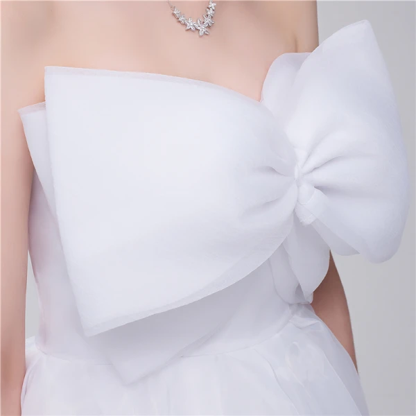 Chic / Belle Noire Robe De Mariée 2018 Princesse Organza Noeud Bustier Dos Nu Sans Manches Longue Mariage