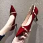 Chic / Beautiful Black Evening Party Patent Leather Rivet Pumps 2021 6 cm Stiletto Heels Pointed Toe Pumps High Heels