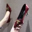 Charming Red Evening Party Suede Rhinestone Bow Pumps 2021 6 cm Stiletto Heels Pointed Toe Pumps High Heels
