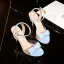 Sexy Transparent Noire Cocktail Sandales Femme 2021 Bride Cheville Noeud 9 cm Talons Aiguilles Peep Toes / Bout Ouvert Sandales Talons Hauts