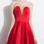 Chic / Belle Rouge Robe De Soirée 2018 Princesse Paillettes Encolure Dégagée Dos Nu Manches Courtes Longue Robe De Ceremonie