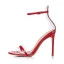 Sexy Rot Cocktail Sandalen Damen 2021 Leder Knöchelriemen 10 cm Stilettos Spitzschuh Sandaletten Hochhackige