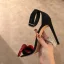Sexy Silver Evening Party Rhinestone Womens Sandals 2021 Leather Ankle Strap 9 cm Stiletto Heels Open / Peep Toe Sandals High Heels