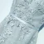 Elegant Wedding Party Dresses Bridesmaid Dresses 2017 Silver Lace Sash Flower Ruffle Zipper Up Tea-length Scoop Neck A-Line / Princess Sleeveless