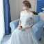 Chic / Beautiful Grey Bridesmaid Dresses 2018 A-Line / Princess Bow Sleeveless Backless Floor-Length / Long Wedding Party Dresses